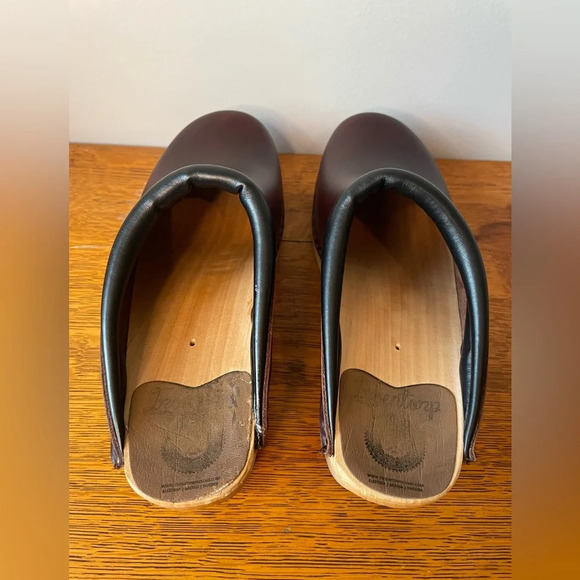 Troentorp Rembrandt Clog Leather Wood 2.2” Heel Brown Slip On Studded Size 42 - Picture 16 of 16